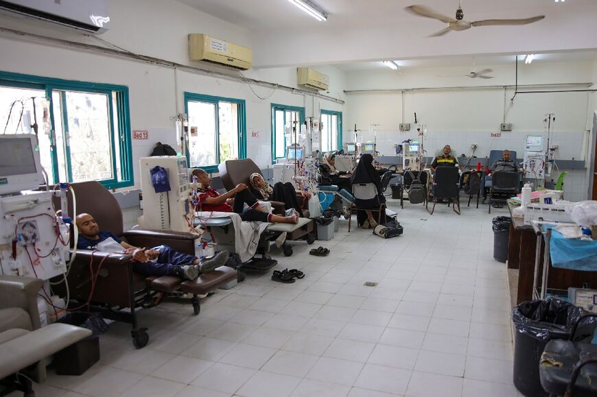 People receive treatment at Al-Shifa hospital in Gaza City