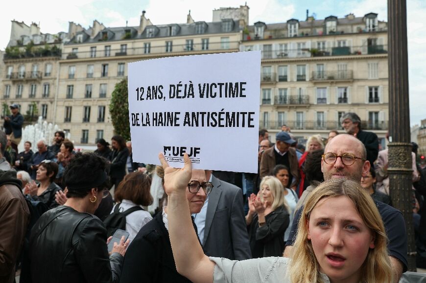 A protest in Paris after a 12-year-old Jewish girl was gang raped