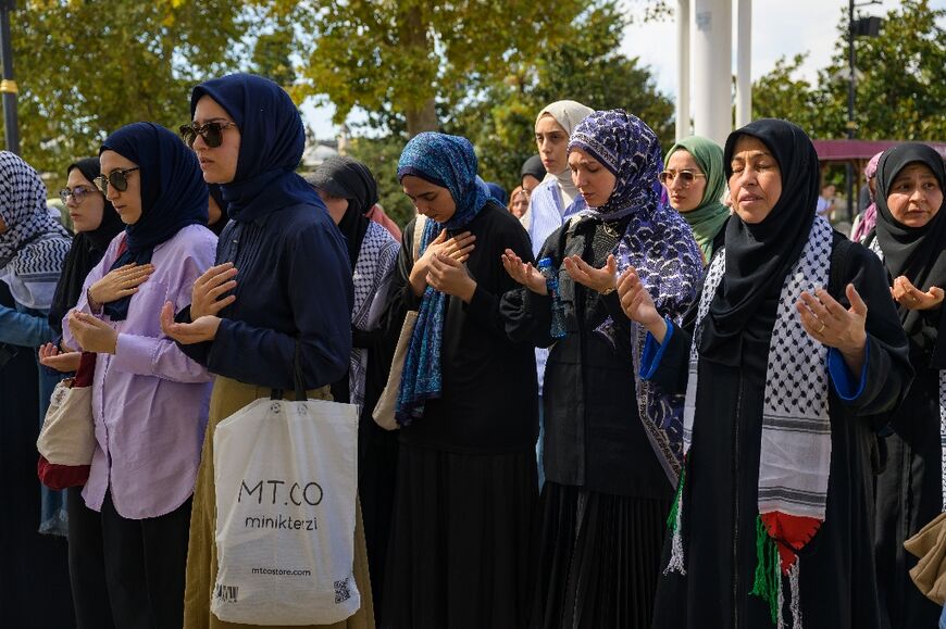 Some mourners have already attended a prayer ceremony in memory of Aysenur Ezgi Eygi at a mosque in Istanbul