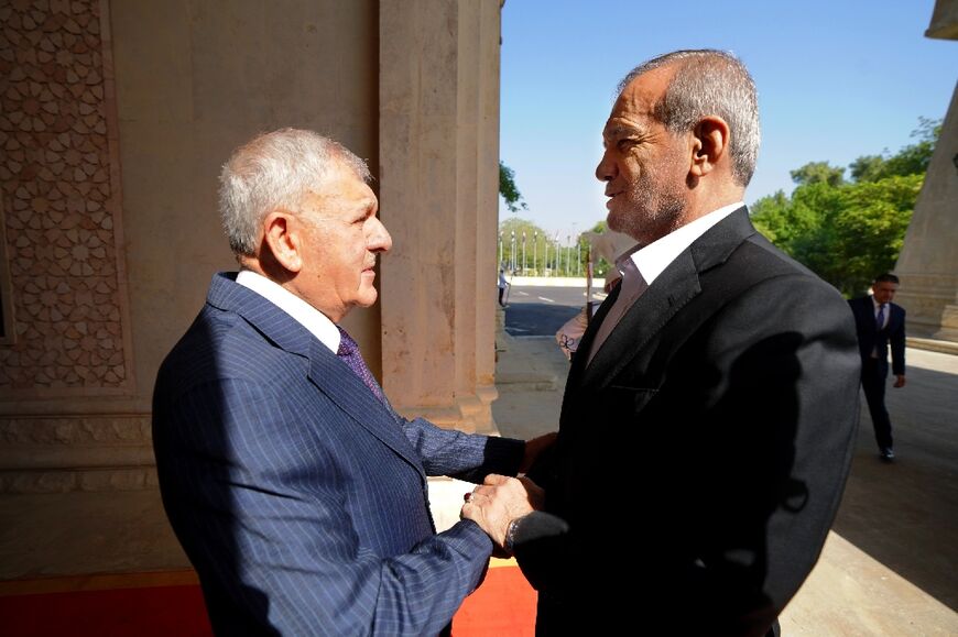 Pezeshkian (R) also discussed water resources with his Iraqi counterpart Abdel Latif Rashid