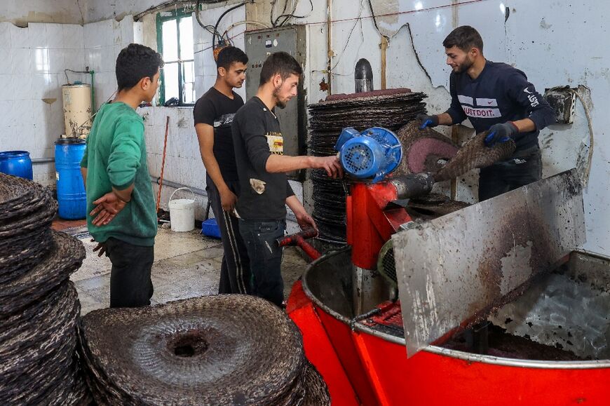 An olive press at work in the village of Kfeir