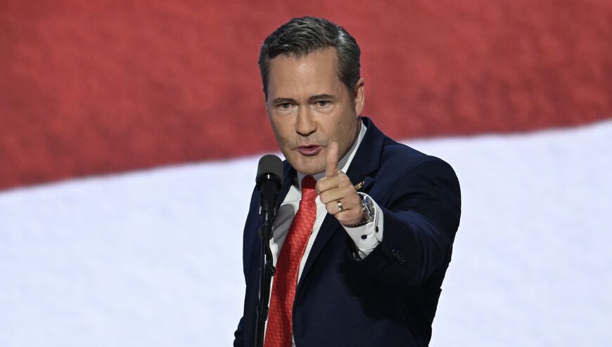 US Representative from Florida Michael Waltz speaks during the third day of the 2024 Republican National Convention at the Fiserv Forum in Milwaukee, Wisconsin, on July 17, 2024.