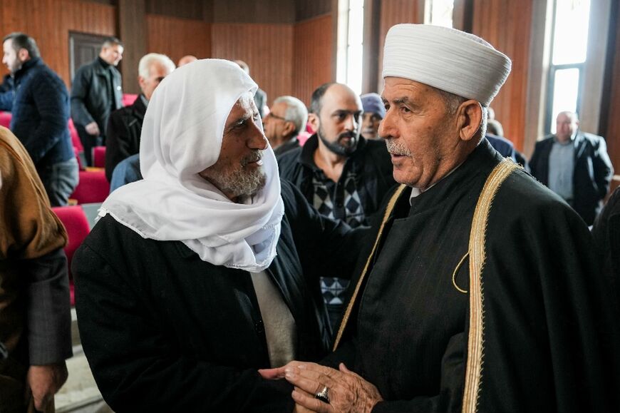 Clerics and members of Syria's Alawite minority gathered for a meeting in Qardaha, the ancestral village of the Assad family