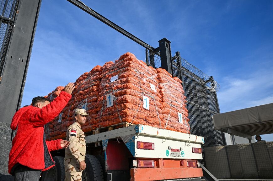 Minutes after the truce began, the UN said the first aid trucks had entered Gaza