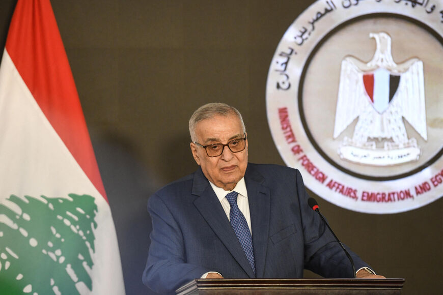 Lebanese Foreign Minister Abdallah Bou Habib listens to a question during a joint news conference with his Egyptian counterpart in Egypt's new administrative capital on August 6, 2024. Diplomatic pressure mounted this week to avert an escalation between Iran and Israel following high-profile killings that have sent regional tensions soaring. (Photo by Ahmed HASAN / AFP) (Photo by AHMED HASAN/AFP via Getty Images)