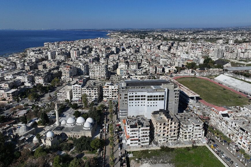 A view over part of the Syrian town of Jableh