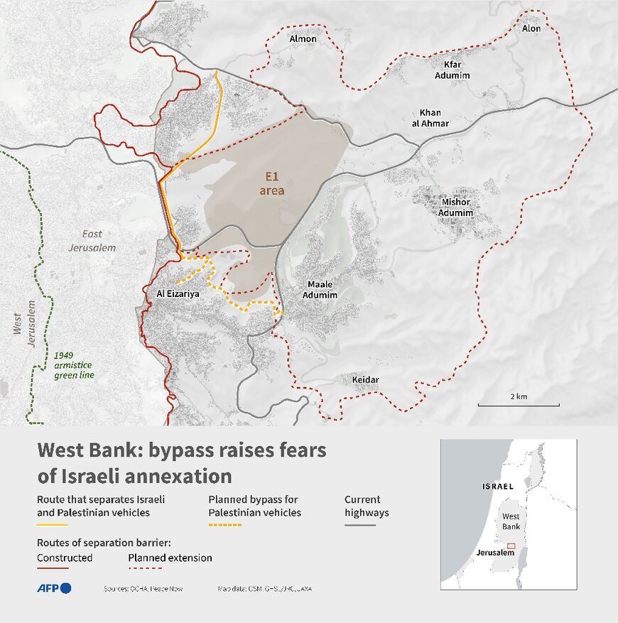 Israeli authorities in March green lit the construction of a separate route for Palestinian vehicles to bypass a central stretch of the occupied West Bank, one of the territory's most disputed parcels of land
