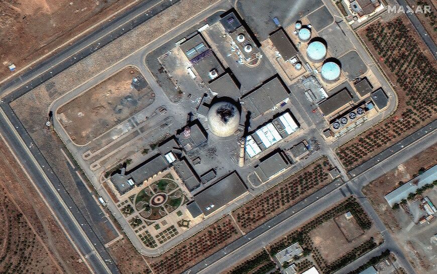 Satellite images showed damage to the partially built Arak reactor in Iran after it was struck by Israel