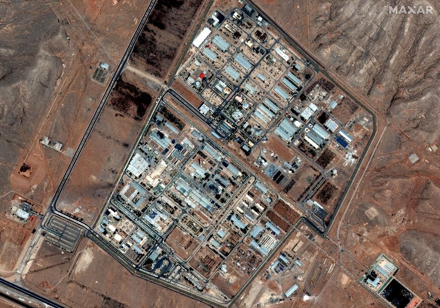 A satellite image released by Maxar Technologies showing the Iranian nuclear site in Isfahan after Israeli strikes, on June 14, 2025