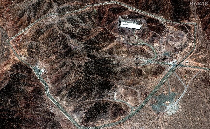 A satellite image released by Maxar Technologies showing the Iranian nuclear site of Fordo on June 14, 2025