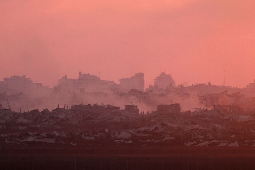 Smoke billowed from Gaza after an Israeli strike