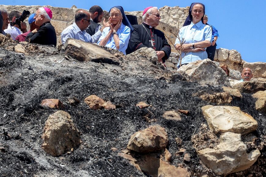 Residents of the Christian village were shocked at fire damage to the church last week