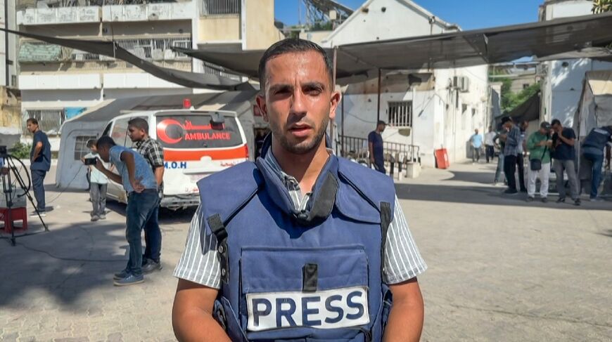 Al-Jazeera's Anas al-Sharif speaks during an AFP interview in Gaza City on August 1, 2024