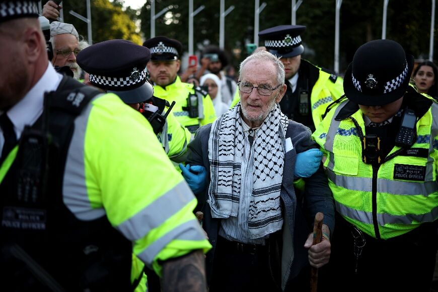 The Metropolitan Police said it made the hundreds of arrests for 'supporting a proscribed organisation'