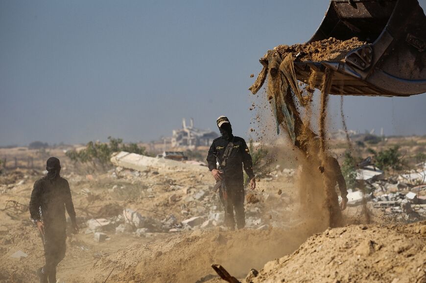 A search being conducted in the central Gaza Strip on November 21
