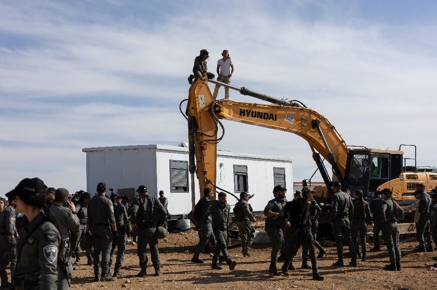 Israeli security forces were deployed in their hundreds to evacuate and demolish the illegal Israeli settler outpost of Tzur Misgavi in the Gush Etzion area