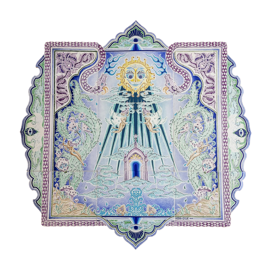 Azra Celik's gates of hell with traditional tile motifs (Photo Baris Ozcetin/Offgrid)