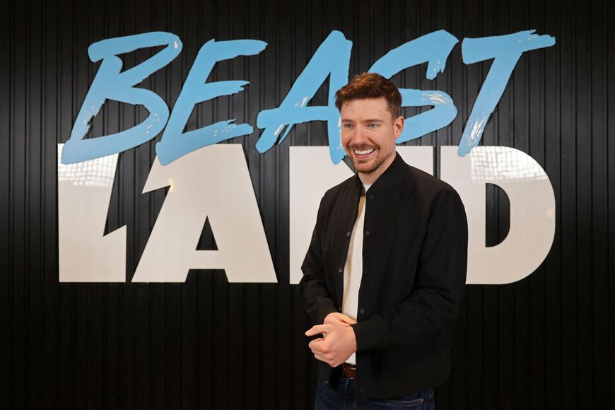 US YouTuber James Stephen "Jimmy" Donaldson, commonly known by MrBeast, smiles during an interview with AFP at the "Beast Land" temporary amusement park in Riyadh's Boulevard City entertainment complex on November 12, 2025.