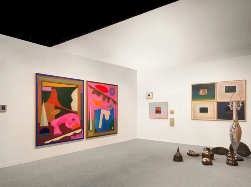 A view of the booth of Tabari Artspace during Abu Dhabi Art, 2025. 