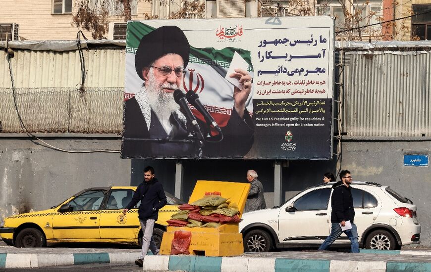 Billboards featuring Ayatollah Ali Khamenei denouncing the US have appeared in Tehran