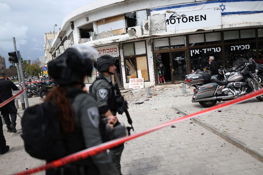 Scene of a strike on south Tel Aviv on March 26, 2026