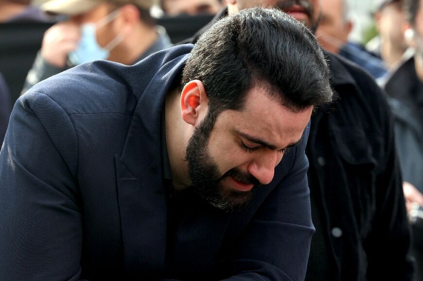 A son of Ali Shamkhani, Iran's slain security adviser, wept during his funeral at the Imamzadeh Saleh shrine in Tajrish square in northern Tehran 