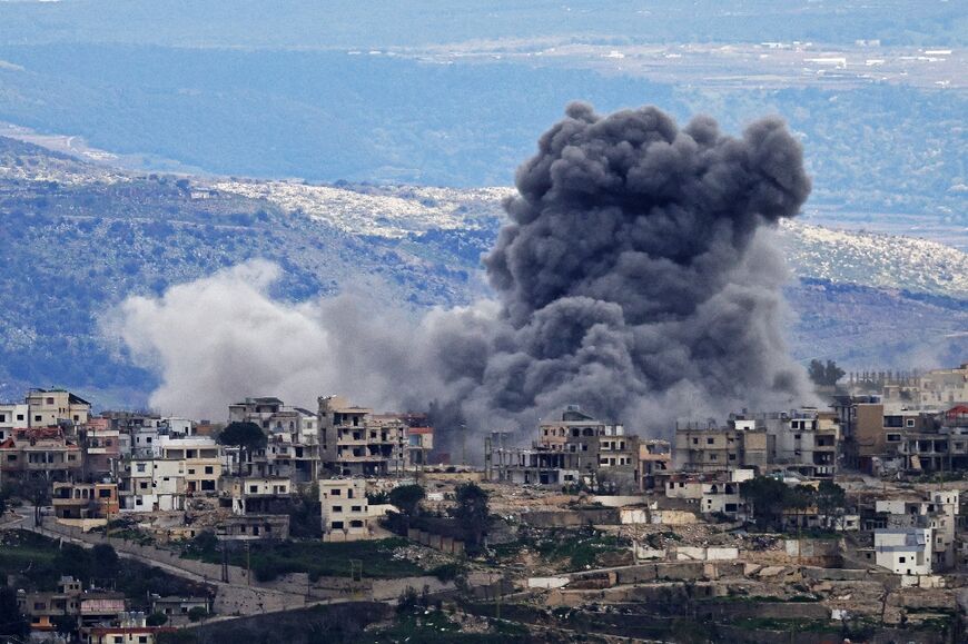 Smoke rises from Israeli bombardment on the southern Lebanese village of Khiam on March 4, 2026