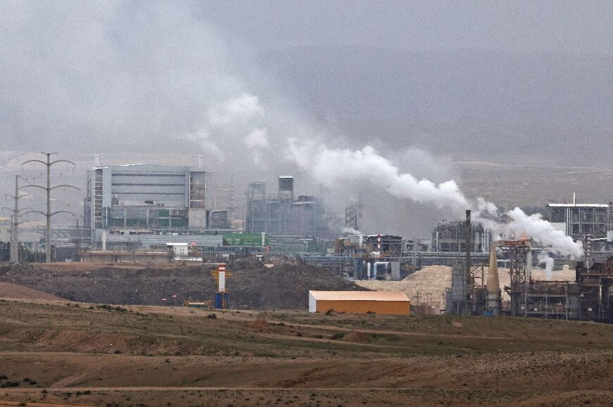 Smoke rises from the Ramat Hovav industrial zone south of Beersheba in southern Israel 