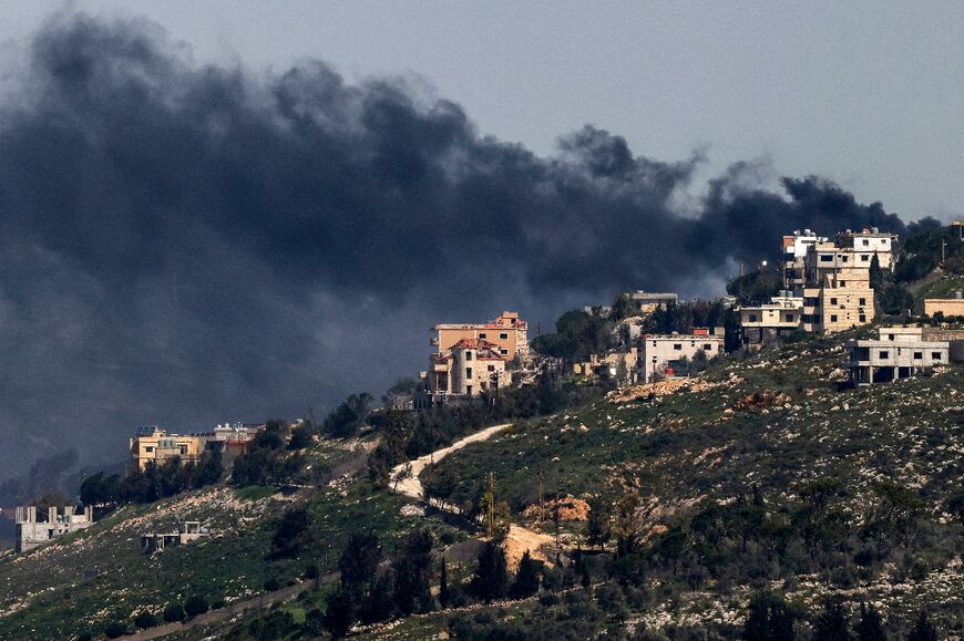 Smoke rises following Israeli bombardments in southern Lebanon