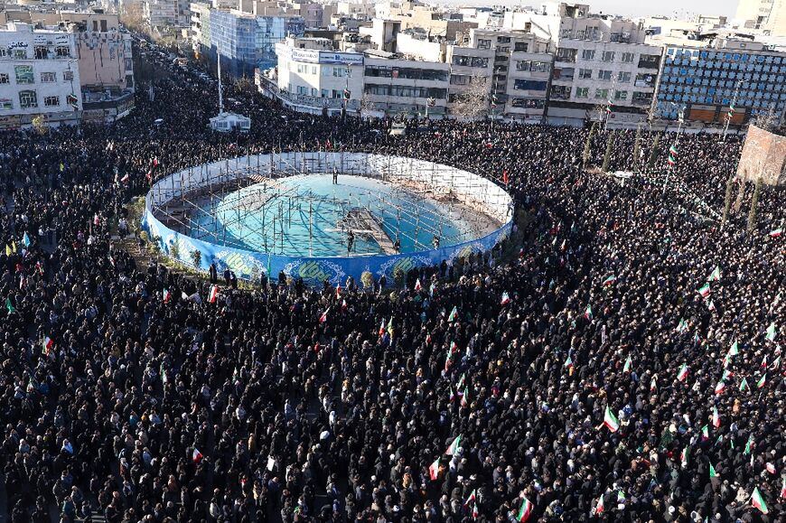 People gather to mourn the death of Iran’s supreme leader Ayatollah Ali Khamenei in Tehran on March 1, 2026