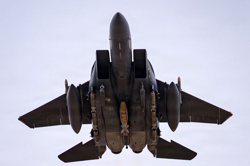 File picture of a US Air Force F-15E Strike Eagle aircraft 