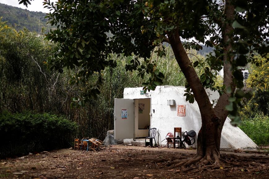 The entrance of a shelter in Kiryat Shmona