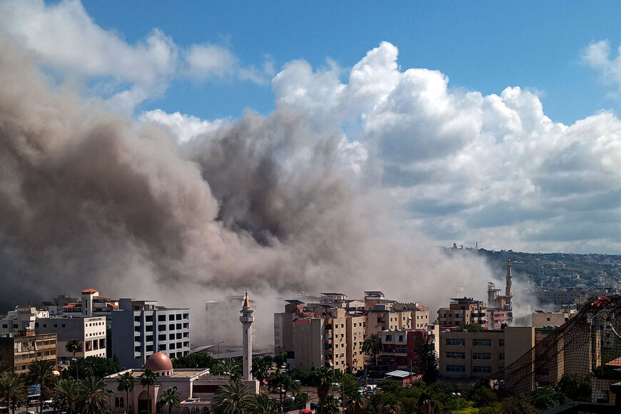 Smoke rises from the site of an Israeli airstrike that targeted an area in the southern Lebanese city of Sidon on April 8, 2026. Israel launched a series of strikes in Beirut, causing panic among residents in the most violent attack on the capital since the start of the war with Hezbollah. Israel also hit Beirut's southern suburbs and southern Lebanon, where Hezbollah holds sway, in parallel with strikes on the east. Israel has insisted the two-week truce in its war with Iran does not apply to Lebanon. (Pho
