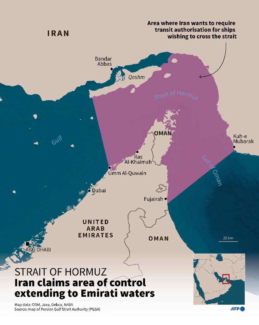 Strait of Hormuz: Iran claims area of control extending to Emirati waters
