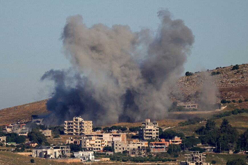 Smoke rises from the site of an Israeli strike that targeted the village of Kfar Tibnit in Lebanon on June 3, 2026