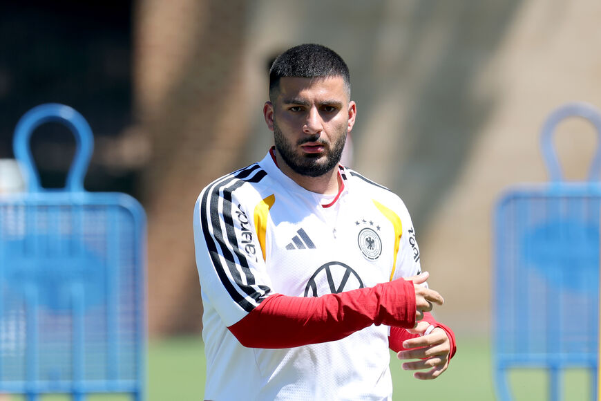 WINSTON-SALEM, NORTH CAROLINA - JUNE 21: Deniz Undav of Germany looks on during a team Germany training session at Winston-Salem State University on June 21, 2026 in Winston-Salem, North Carolina. (Photo by Alexander Hassenstein/Getty Images)