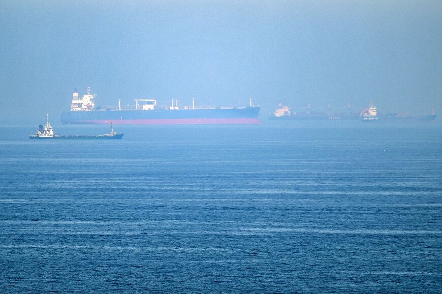 Cargo ships along the Gulf of Oman on June 19