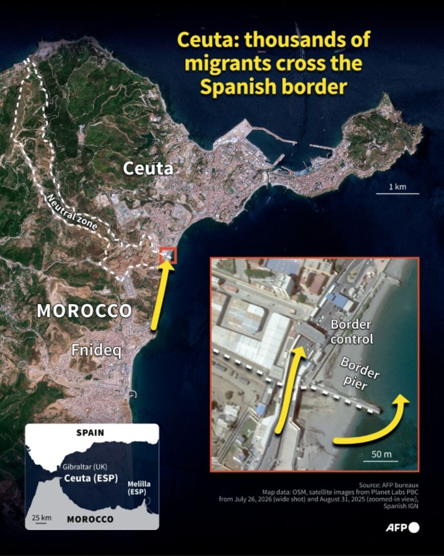 Ceuta: Thousands of migrants cross the Spanish border