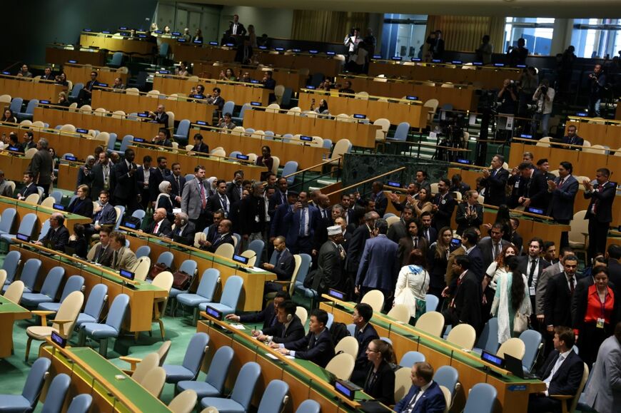 As in past years when Netanyahu has addressed the UN General Assembly, he faces protest from delegations leaving the meeting in opposition to his policies