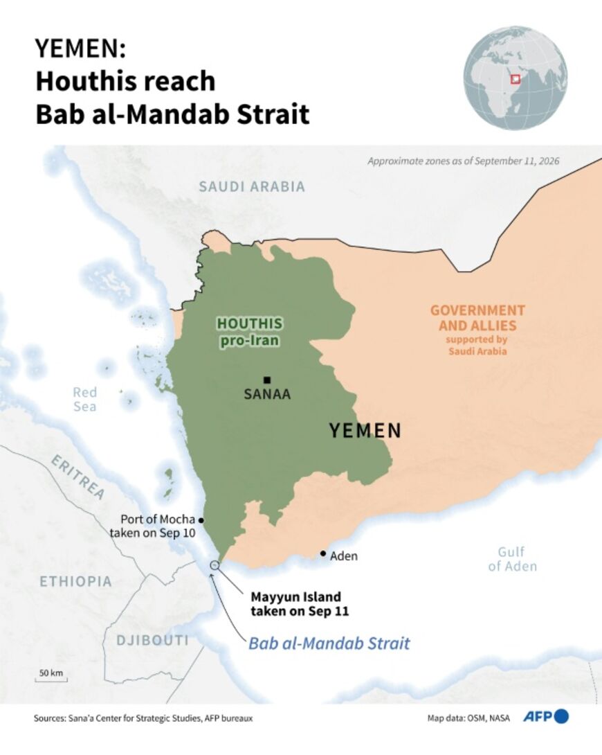 Yemen: Houthis reach the Bab el-Mandeb Strait