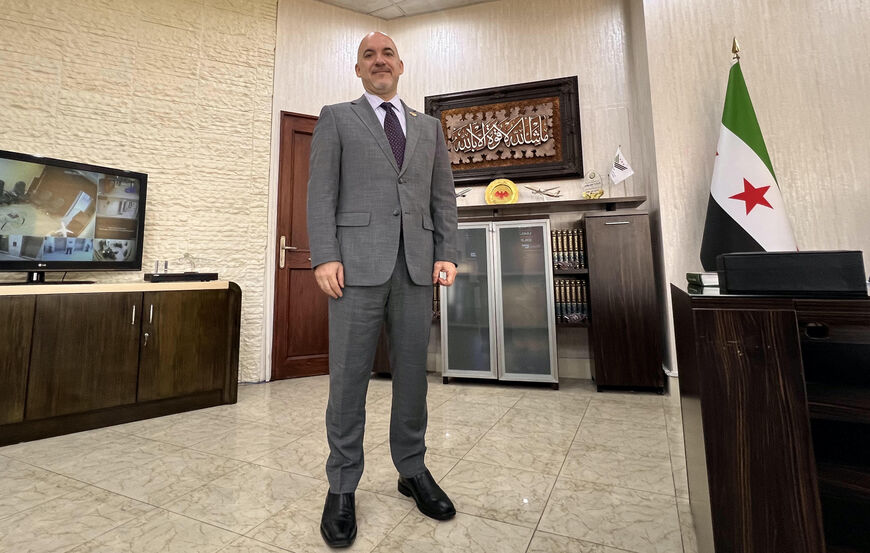 Syrian Airlines CEO Anwar B. Akkad at his office in Damascus, Syria on Sept. 21, 2026.
